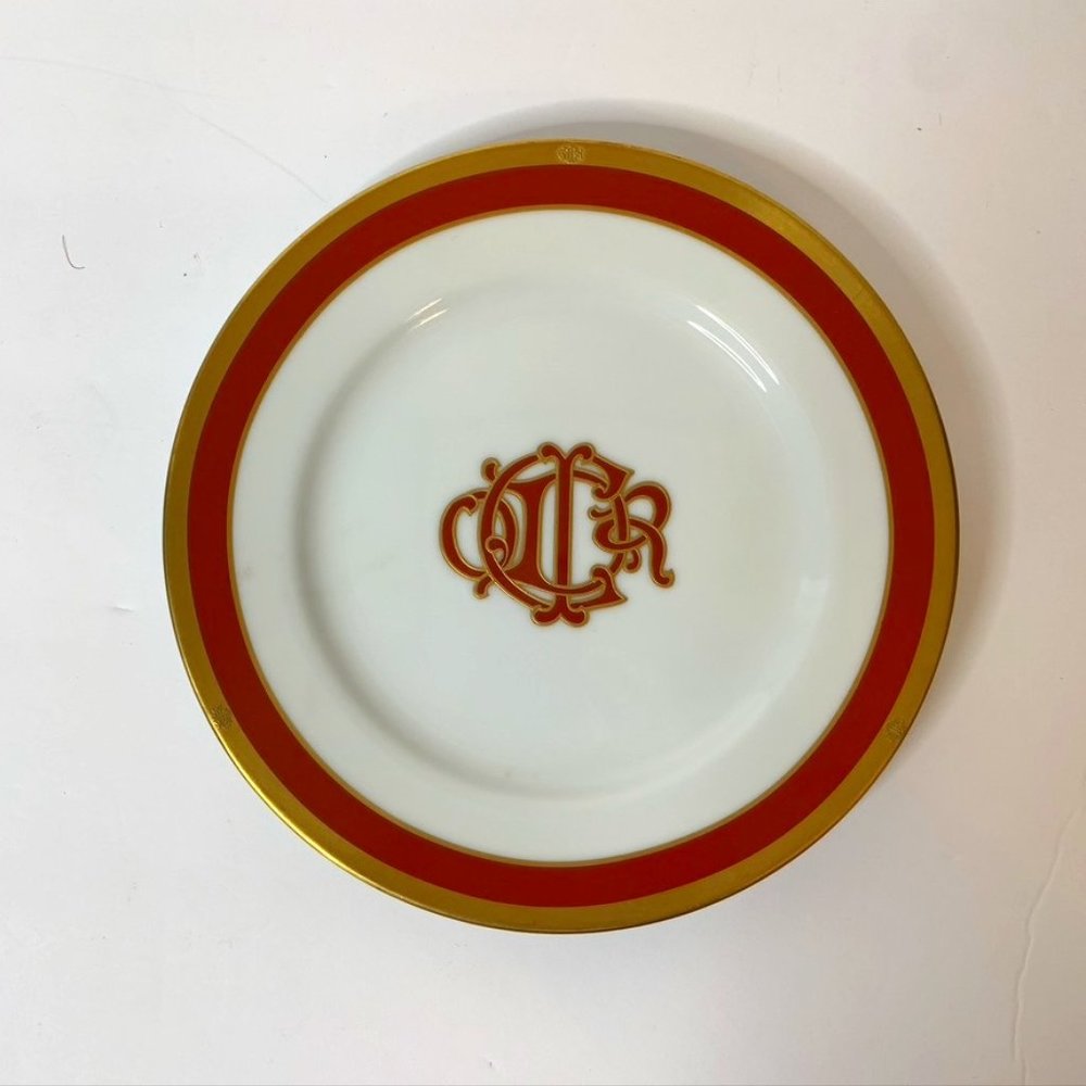 Christian Dior China Dinnerware Monogram Red Bread and Butter Plate